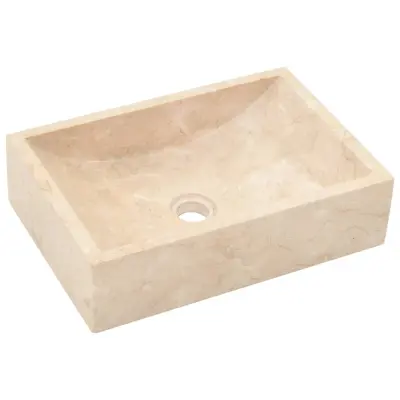 Umivalnik - Kopalna umivalnik - Lavabo 45x30x12 cm marmor visok sijaj krem