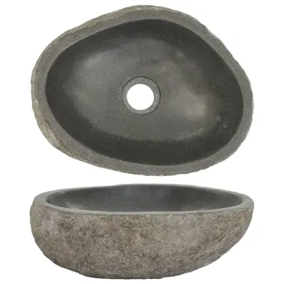 Umivalnik - Kopalna umivalnik - Lavabo iz rečnega kamna ovalen (29-38)x(24-31) cm