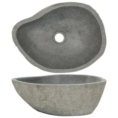 Umivalnik - Kopalna umivalnik - Lavabo iz rečnega kamna ovalen (37-46)x(29-36) cm