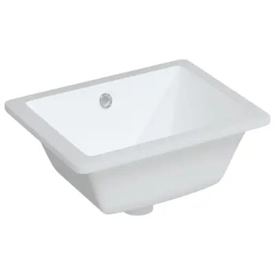 vidaXL Kopalniški umivalnik bel 39x30x18,5 cm pravokoten keramičen