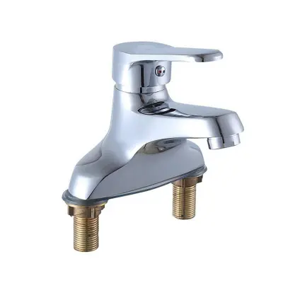 Kopalniška pipa z dvema odprtinama - dvojni ročaj iz medenine