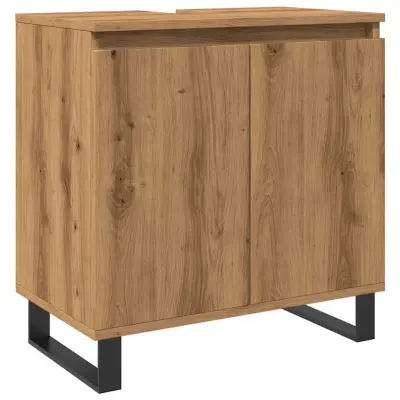 vidaXL Kopalniška omarica artisan hrast 58x33x60 cm inženirski les