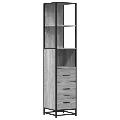 vidaXL Kopalniška omarica siva sonoma 35x37,5x166 cm inženirski les