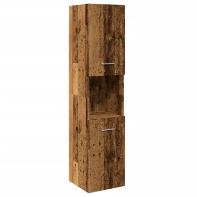 vidaXL Kopalniška viseča omarica starinski les 30x30x130 cm inž. les