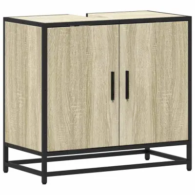 vidaXL Kopalniška omarica za umivalnik sonoma 65x33x60 cm inž. les