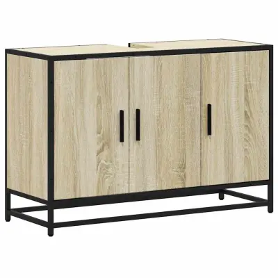 vidaXL Kopalniška omarica sonoma hrast 90x33x60 cm inženirski les