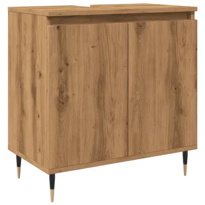 vidaXL Kopalniška omarica artisan hrast 58x33x60 cm inženirski les