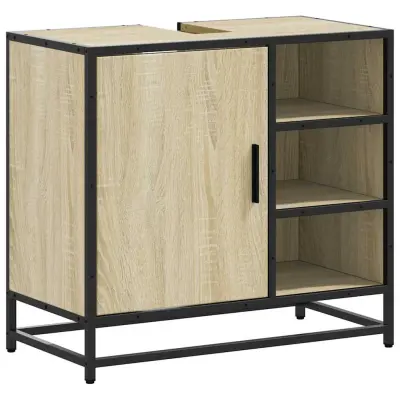 vidaXL Kopalniška omarica za umivalnik sonoma 65x33x60 cm inž. les