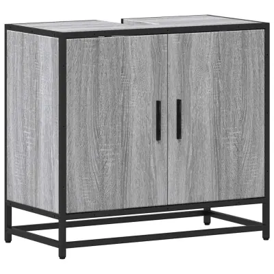 vidaXL Kopalniška omarica siva sonoma 65x33x60 cm inženirski les
