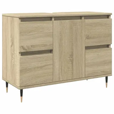 vidaXL Kopalniška omarica sonoma hrast 80x33x60 cm inženirski les