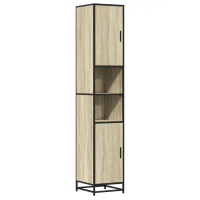 vidaXL Kopalniška omarica sonoma hrast 35x37,5x188,5 cm inž. les