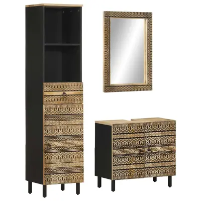 vidaXL Kopalniška garnitura 3-delna trden mangov les