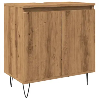 vidaXL Kopalniška omarica artisan hrast 58x33x60 cm inženirski les