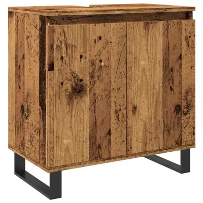 vidaXL Kopalniška omarica starinski les 58x33x60 cm inženirski les