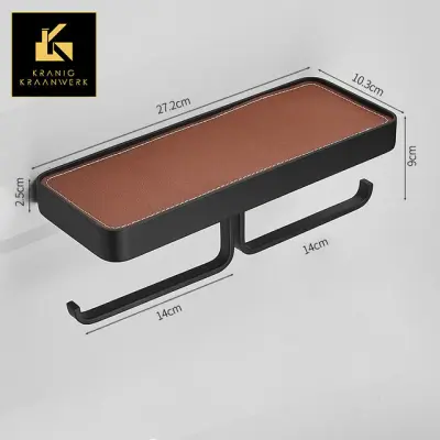 Stanovanjska oprema | Dizajnerska kopalnica | Držalo za toaletni papir s površino za telefon | Dvojno držalo za rolo z ravnim vložkom