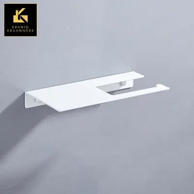 | Stanovanjska oprema | Dizajnerska kopalnica | Držalo za toaletni papir s površino za telefon | Skinny s ploščo | Bela