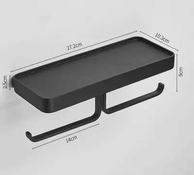 Stanovanjska oprema | Dizajnerska kopalnica | Držalo za toaletni papir s površino za telefon | Dvojno držalo za rolo z ravnim vložkom