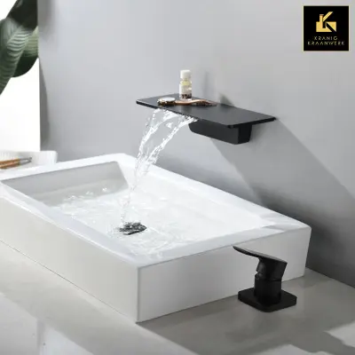 Mešalna armatura za kad in umivalnik | Kopalniška pipa | Montaža na steno ali mizo | S krožnika | Minimalizem