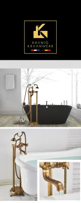 Podeželsko industrijsko | Stoječa kopalna pipa | Karina | Svetleče zlato