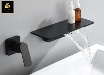 Mešalna armatura za kad in umivalnik | Kopalniška pipa | Montaža na steno ali mizo | S krožnika | Minimalizem