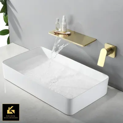 Mešalna armatura za kad in umivalnik | Kopalniška pipa | Montaža na steno ali mizo | S krožnika | Minimalizem