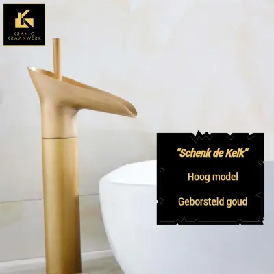 Dizajnerska kopalniška pipa | Topla + hladna voda | Nalijte kelih | Visok + nizek model