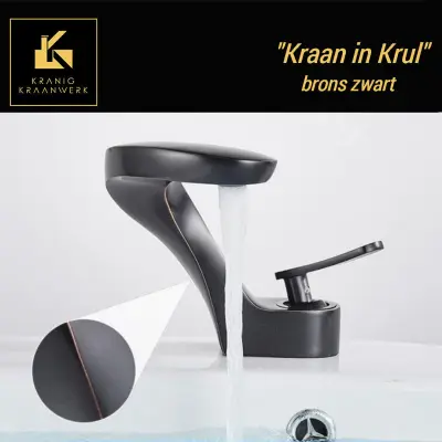 Dizajnerska kopalniška pipa | Mešalna armatura za vodnjak in umivalnik | Curly Crane