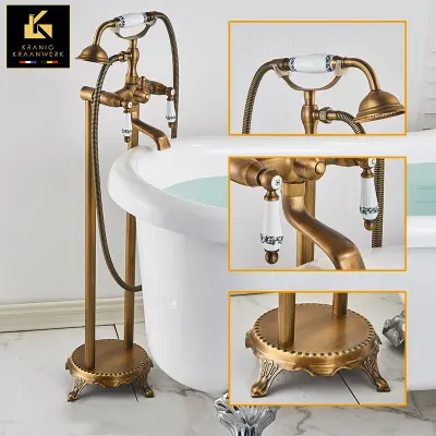 Podeželsko industrijsko | Stoječa kopalna pipa | Karina | Staro zlato