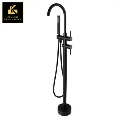 Stoječa kopalna pipa | Elegantna kopalnica | Upogibanje | RoseGold | Brušeno jeklo iz nerjavečega jekla | Črno zlato