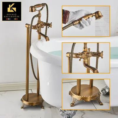 Podeželsko industrijsko | Stoječa kopalna pipa | Karina | Staro zlato