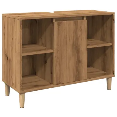 vidaXL Kopalniška omarica artisan hrast 80x33x60 cm inženirski les