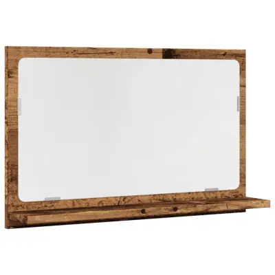 vidaXL Kopalniška omarica z ogledalom starinski les 60x11x37 cm les