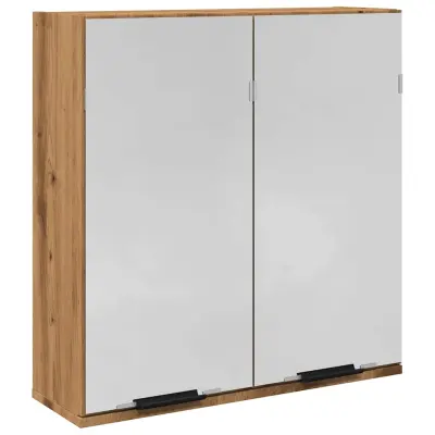 vidaXL Kopalniška omarica z ogledalom artisan hrast 64x20x66,5 cm les