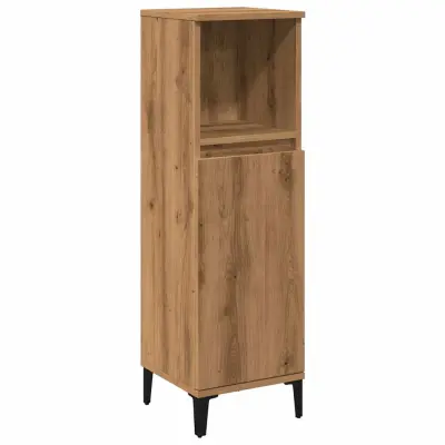 vidaXL Kopalniška omarica artisan hrast 30x30x100 cm inženirski les