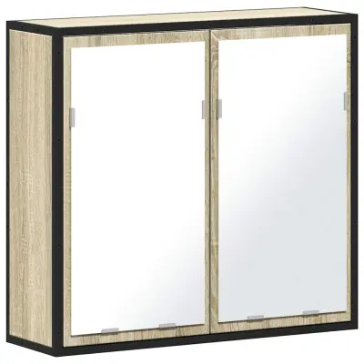 vidaXL Kopalniška omarica z ogledalom sonoma hrast 65x20x60 cm