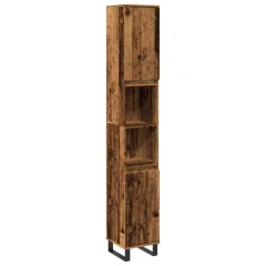 vidaXL Kopalniška omarica starinski les 30x30x190 cm inženirski les