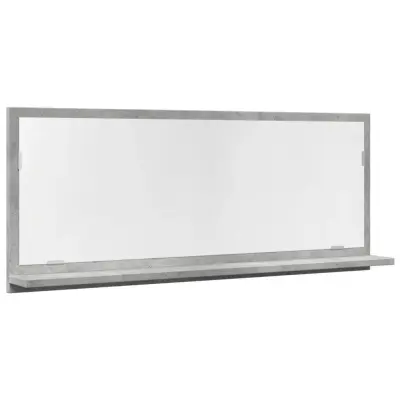 vidaXL Kopalniška omarica z ogledalom betonsko siva 90x11x37 cm les