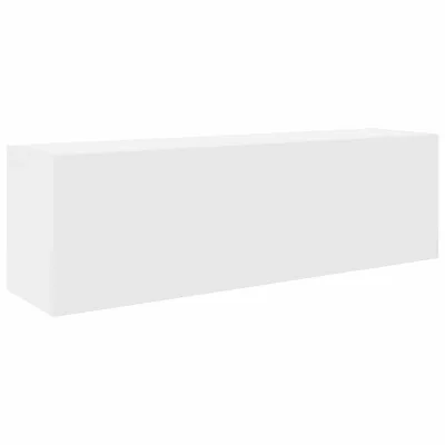 vidaXL Kopalniška stenska omarica bel 100x25x30 cm inž. les