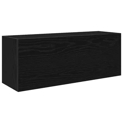 vidaXL Kopalniška stenska omarica črn 80x25x30 cm inž. les