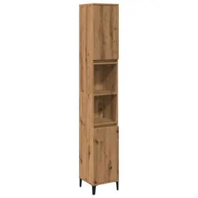 vidaXL Kopalniška omarica artisan hrast 30x30x190 cm inženirski les