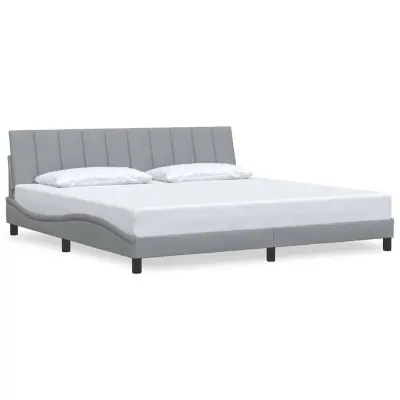vidaXL Posteljni okvir brez vzmetnice svetlo siv 200x200 cm blago