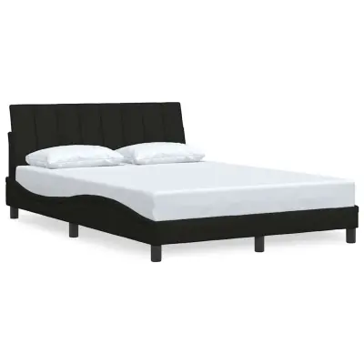 vidaXL Posteljni okvir brez vzmetnice črn 120x200 cm blago