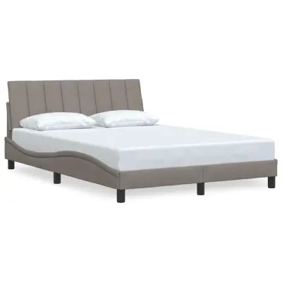vidaXL Posteljni okvir brez vzmetnice taupe 140x200 cm blago