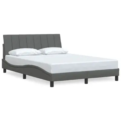 vidaXL Posteljni okvir brez vzmetnice temno siv 120x200 cm blago