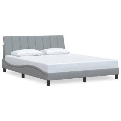 vidaXL Posteljni okvir brez vzmetnice svetlo siv 160x200 cm blago