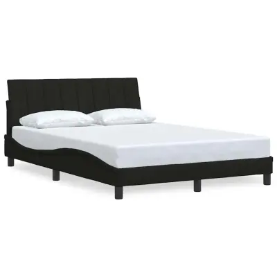 vidaXL Posteljni okvir brez vzmetnice črn 140x190 cm blago