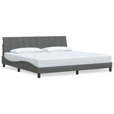 vidaXL Posteljni okvir brez vzmetnice temno siv 200x200 cm blago
