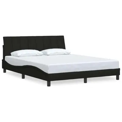 vidaXL Posteljni okvir brez vzmetnice črn 160x200 cm blago