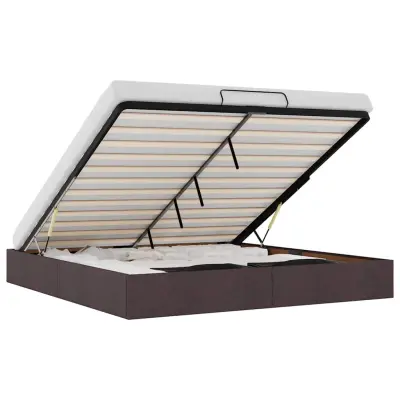 vidaXL Otomanski posteljni okvir brez vzmetnice temno rjava 180x200 cm