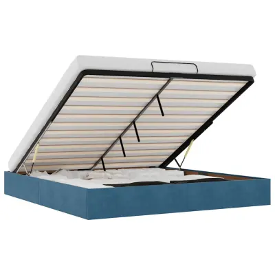 vidaXL Otomanski posteljni okvir brez vzmetnice temno modro 180x200 cm